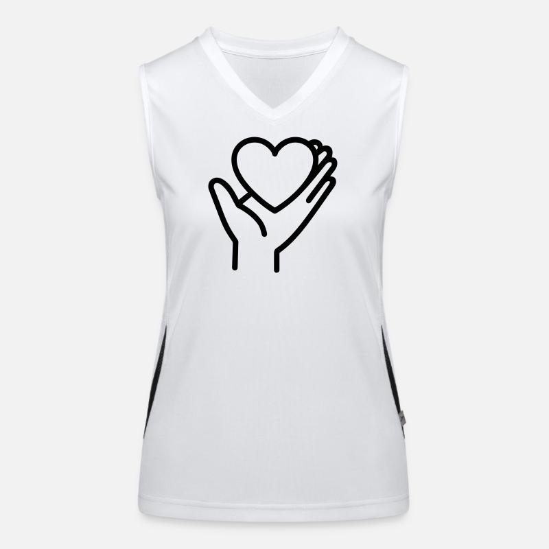 Hand Herz Funktionelles Kontrast-Tank Top für Frauen
