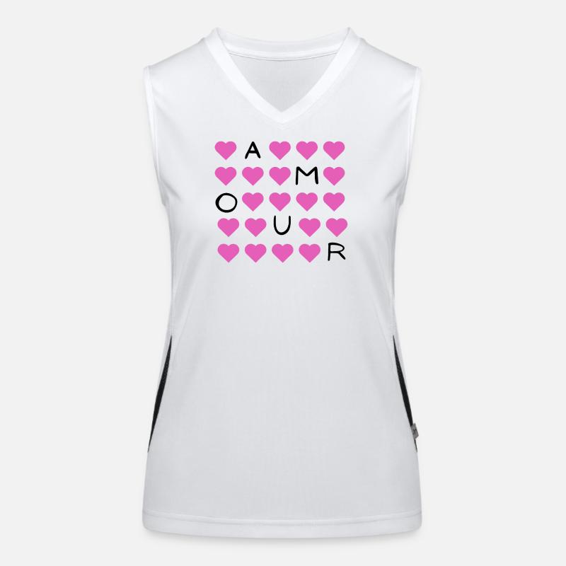 Pink Heart Grid Pattern Women's Functional Contrast Tank Top