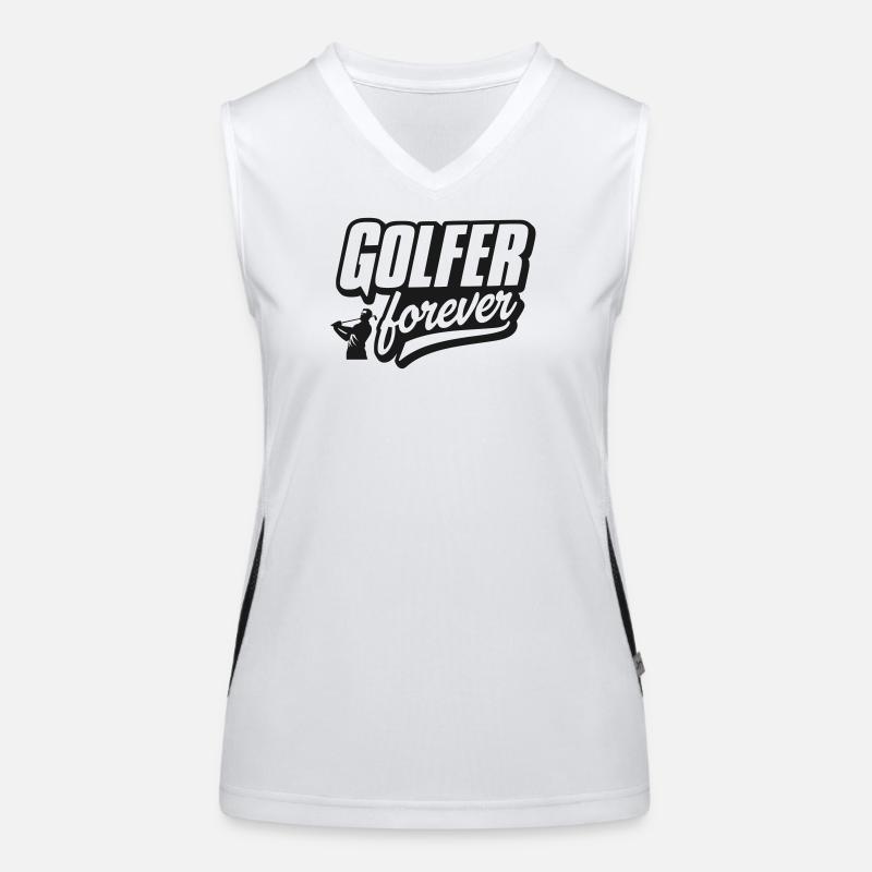 Golfer Forever Logo Funktionelles Kontrast-Tank Top für Frauen