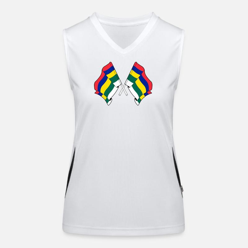 Crossed Terschelling Flags – Island Pride Women's Functional Contrast Tank Top