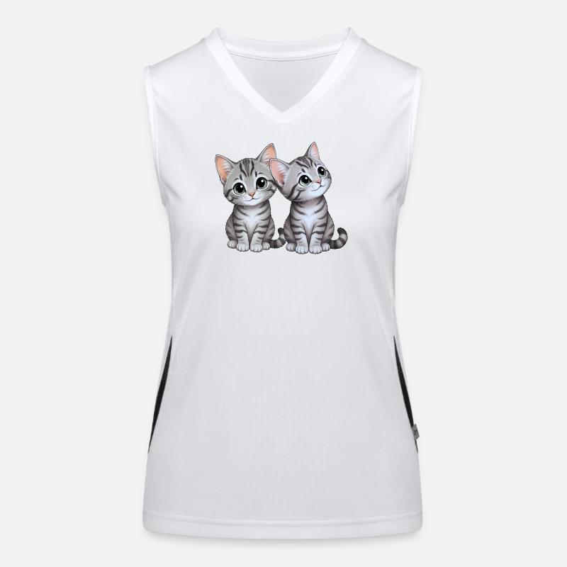 Kätzchen Geschwister Funktionelles Kontrast-Tank Top für Frauen