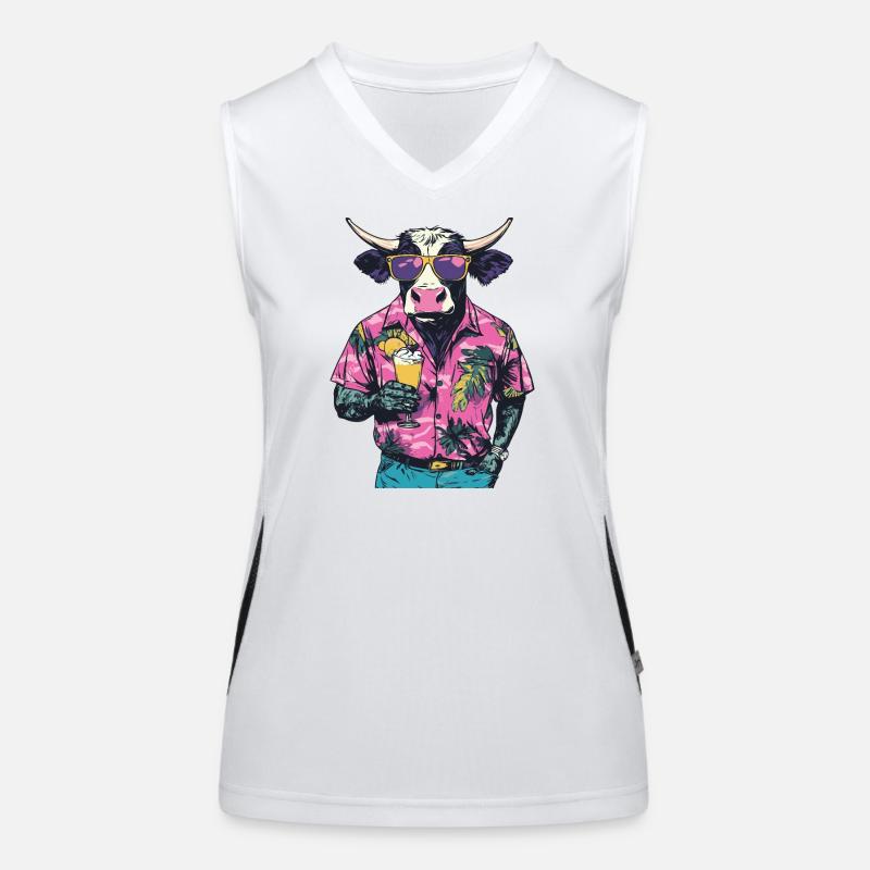 Kuh Comic Sommer Funktionelles Kontrast-Tank Top für Frauen