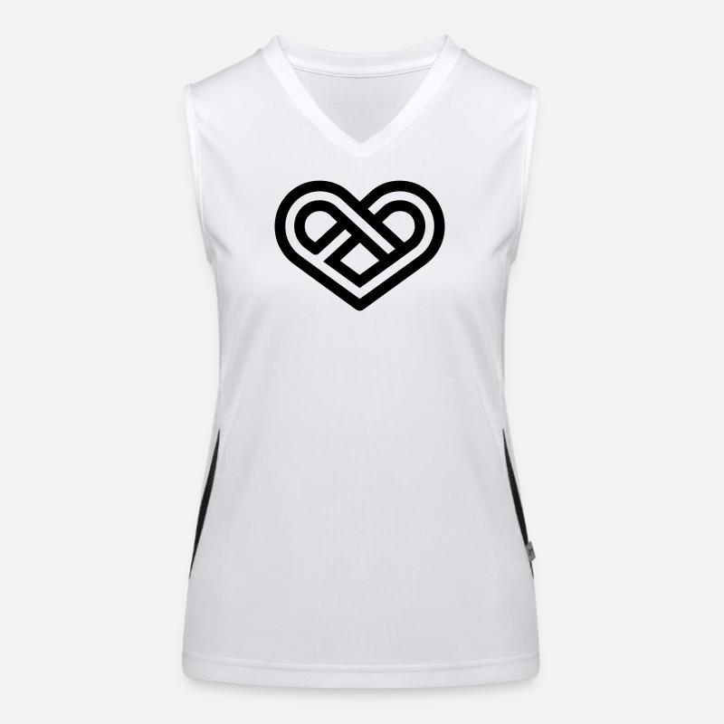 Unendliches Herz Funktionelles Kontrast-Tank Top für Frauen