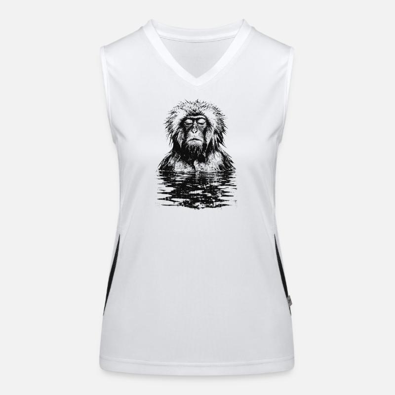 Onsen Macaque Monkey Women's Functional Contrast Tank Top