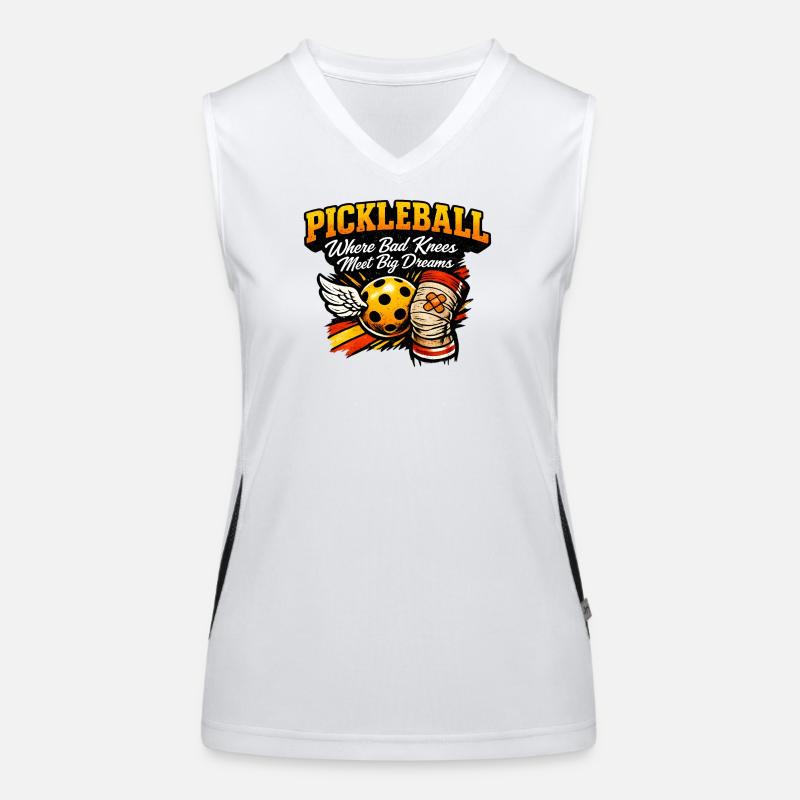 Pickleball Big Dreams, Knee Power Women's Functional Contrast Tank Top