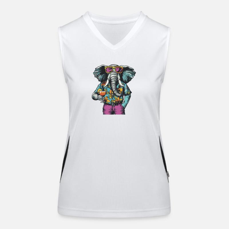 Elephant Comic Funny Holiday Women's Functional Contrast Tank Top
