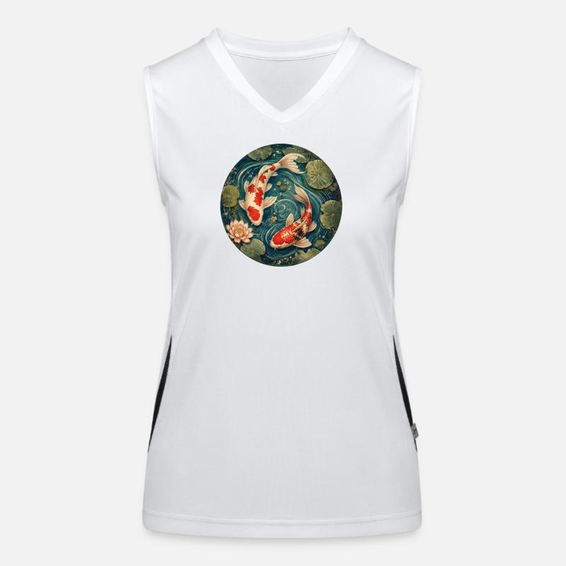 Koi Pond - Women's Functional Contrast Tank Top - white/black