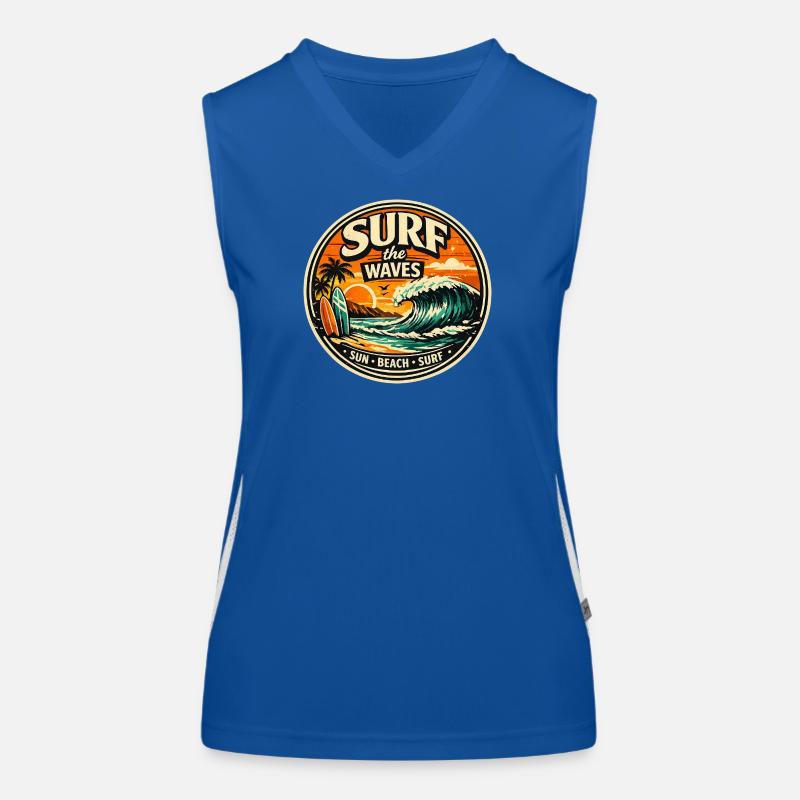 Surf the Waves Funktionelles Kontrast-Tank Top für Frauen
