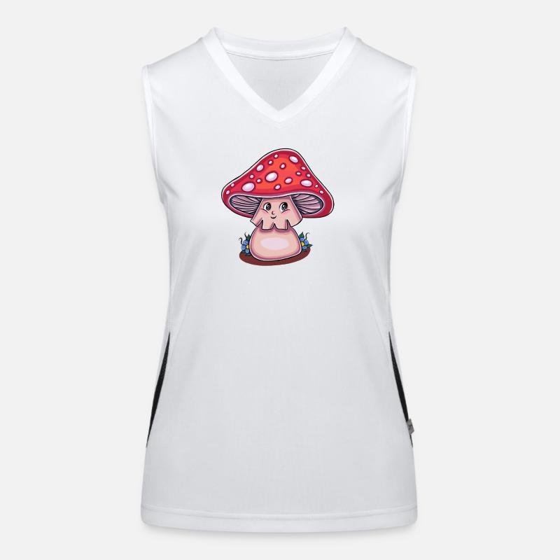 Magic Mushroom Cottagecore (Kawaii-Version) Funktionelles Kontrast-Tank Top für Frauen