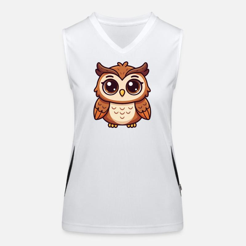 Verspielte Eule Funktionelles Kontrast-Tank Top für Frauen