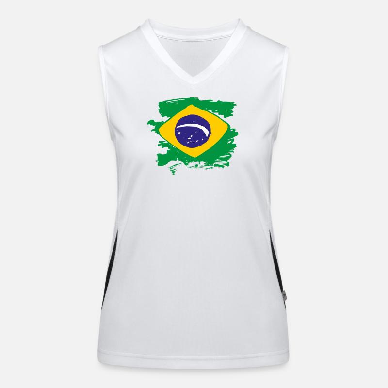 Drapeau du Brésil Débardeur respirant contrasté Femme