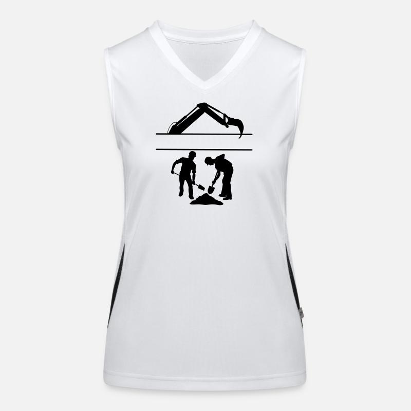 Groundworkers Custom – Digging Team - Women's Functional Contrast Tank Top - white/black