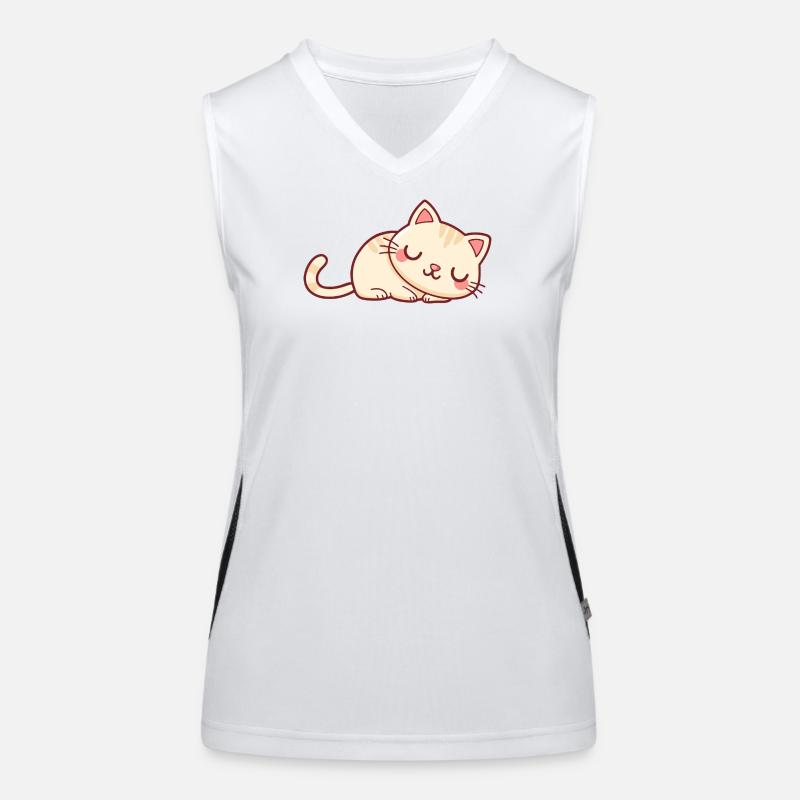 Weichschläfer-Kätzchen Funktionelles Kontrast-Tank Top für Frauen