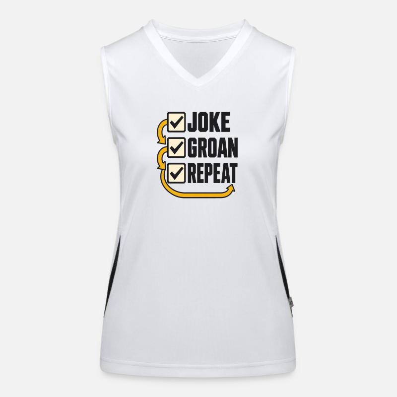 Checklist Joke Groan Repeat Women's Functional Contrast Tank Top