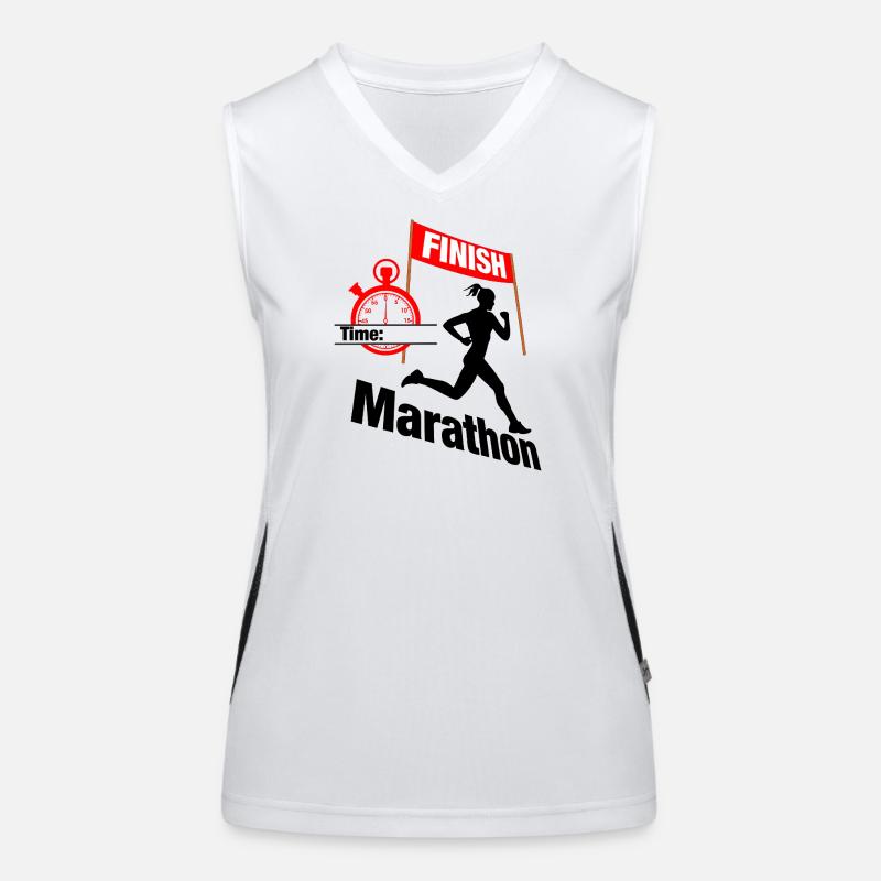 Coureuse marathonienne – Temps de course Débardeur respirant contrasté Femme
