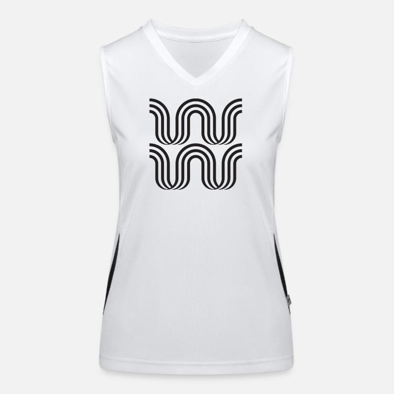 Wavy Arch Monochrome Pattern Women's Functional Contrast Tank Top