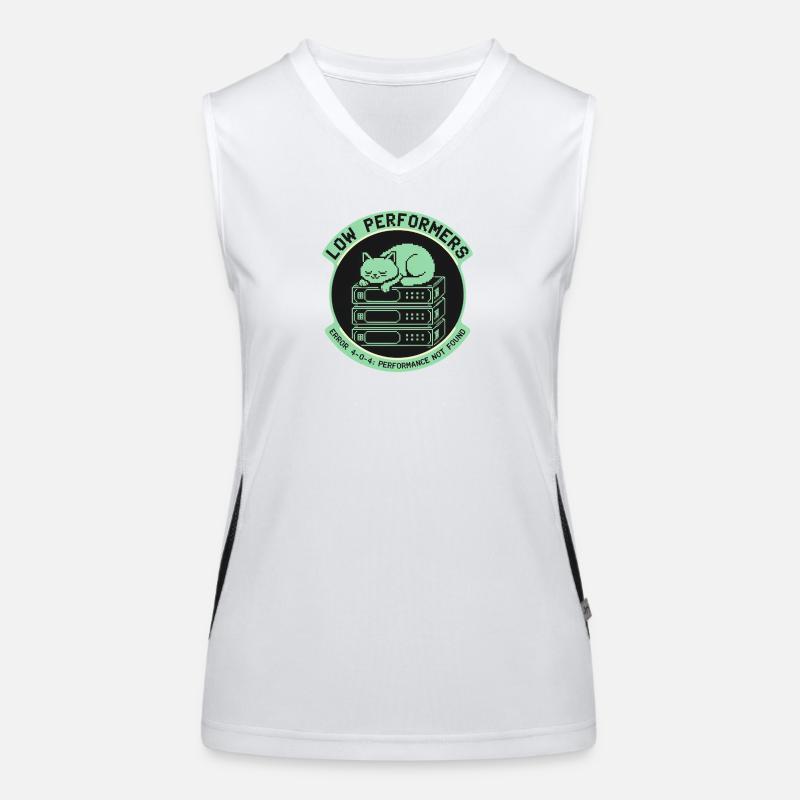 Low Performers Cat Server Pixel Art Women's Functional Contrast Tank Top