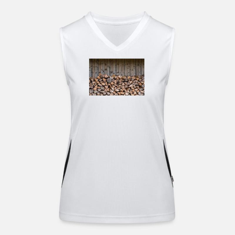 Look nature rustique en pile de bois - Affiche Débardeur respirant contrasté Femme