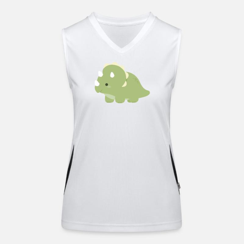 Emerald Triceratops Charm Women's Functional Contrast Tank Top