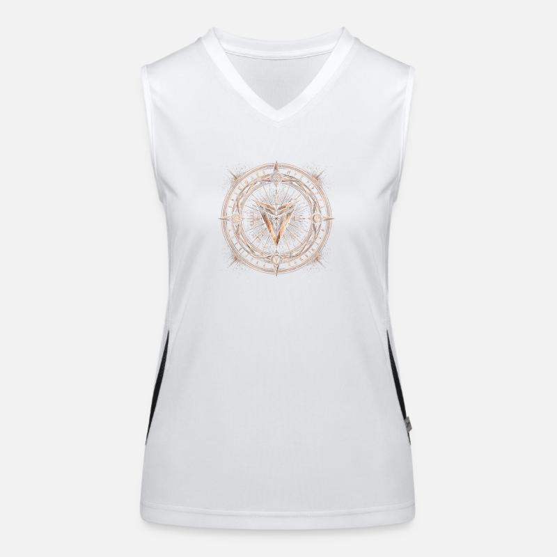 Kosmische Kompassrunen Funktionelles Kontrast-Tank Top für Frauen
