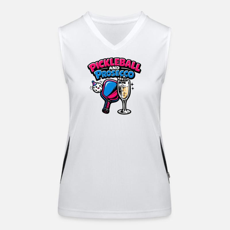 Pickleball Prosecco Logo Débardeur respirant contrasté Femme