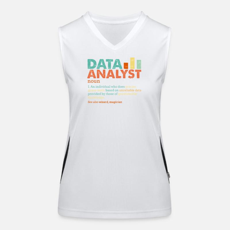 Data Analyst Retro Farbblöcke Funktionelles Kontrast-Tank Top für Frauen