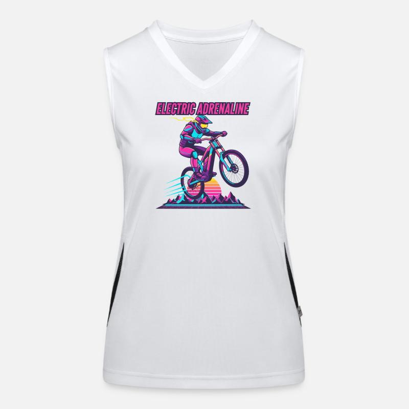 Electric Adrenaline Synthwave E-VTT Débardeur respirant contrasté Femme