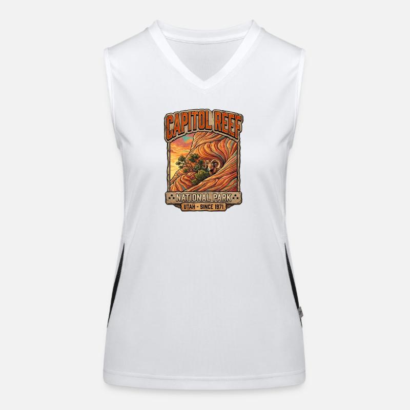 Capitol Reef Ram Desert Patch Funktionelles Kontrast-Tank Top für Frauen
