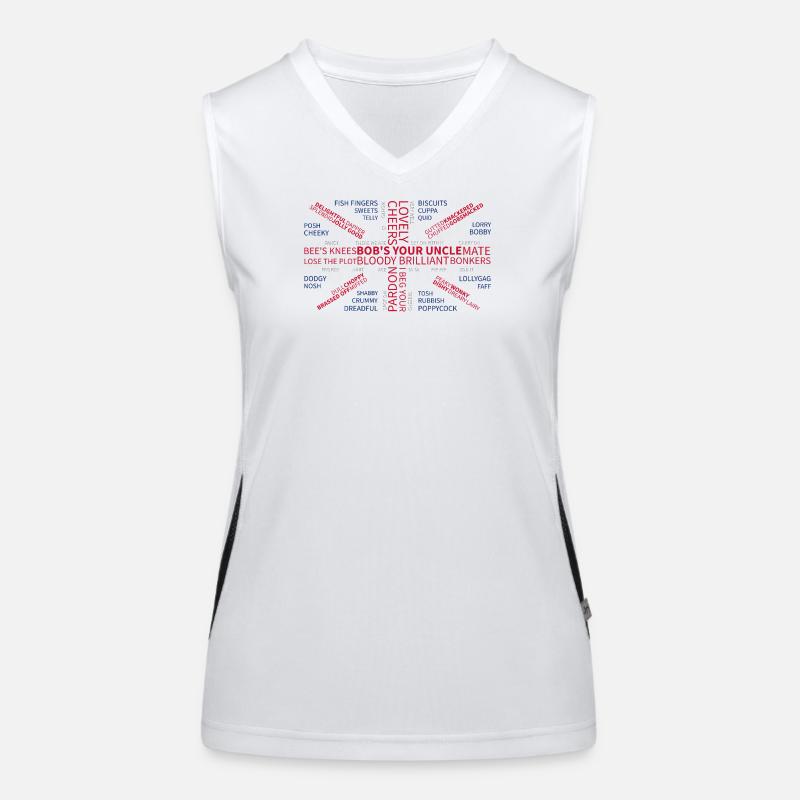 UBERBRITISH - Women's Functional Contrast Tank Top - white/black