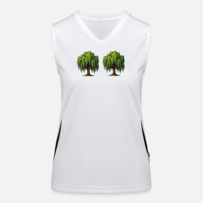 Double Willow Tree Scene Women's Functional Contrast Tank Top
