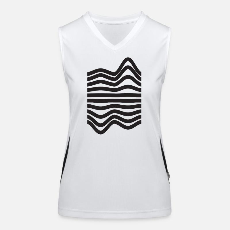 Wavy Stripe Pattern Women's Functional Contrast Tank Top