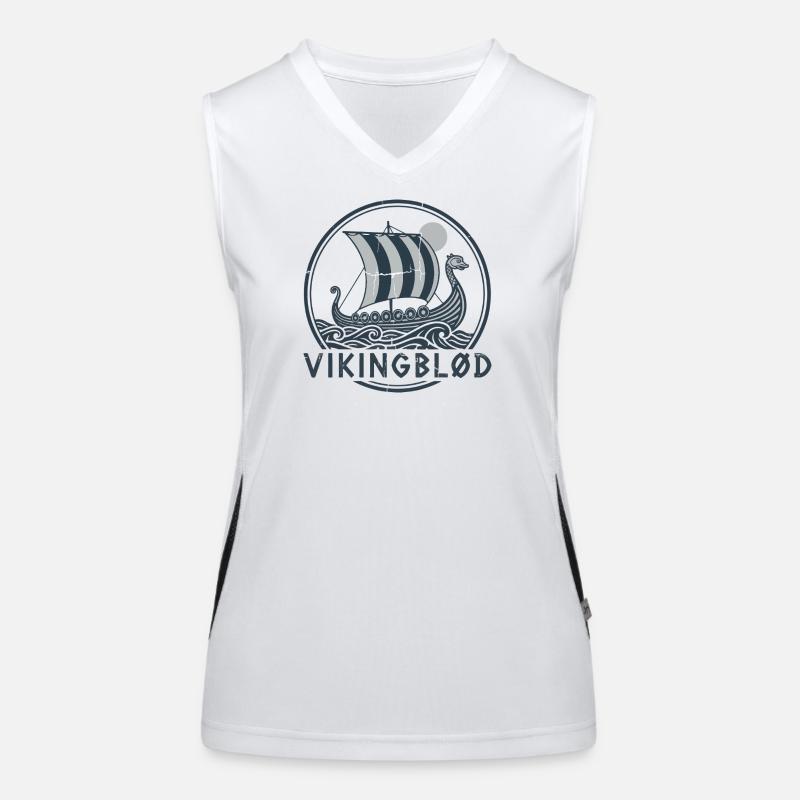 Wikingerblut-Wikingerschiff Notleidender Pullover Funktionelles Kontrast-Tank Top für Frauen