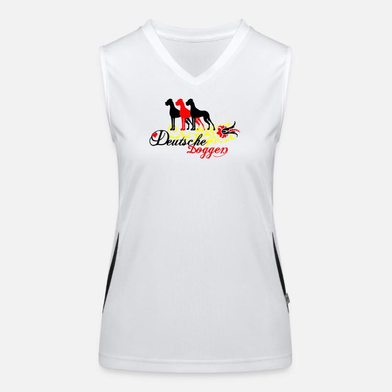 German mastiffs - Women's Functional Contrast Tank Top - white/black