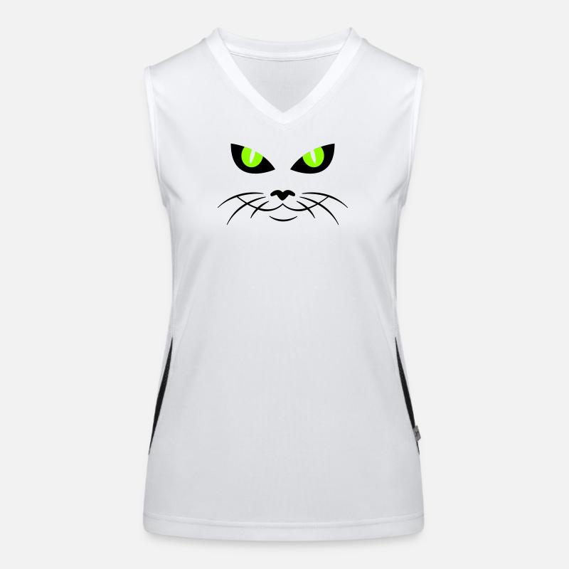 cat face - katzengesicht Débardeur respirant contrasté Femme