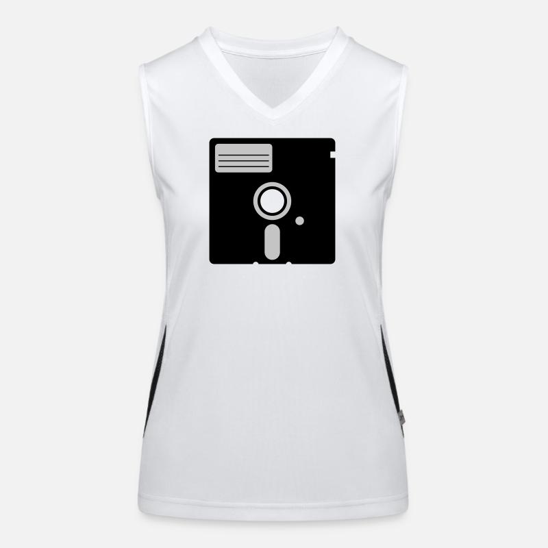 retro floppy disk Women's Functional Contrast Tank Top