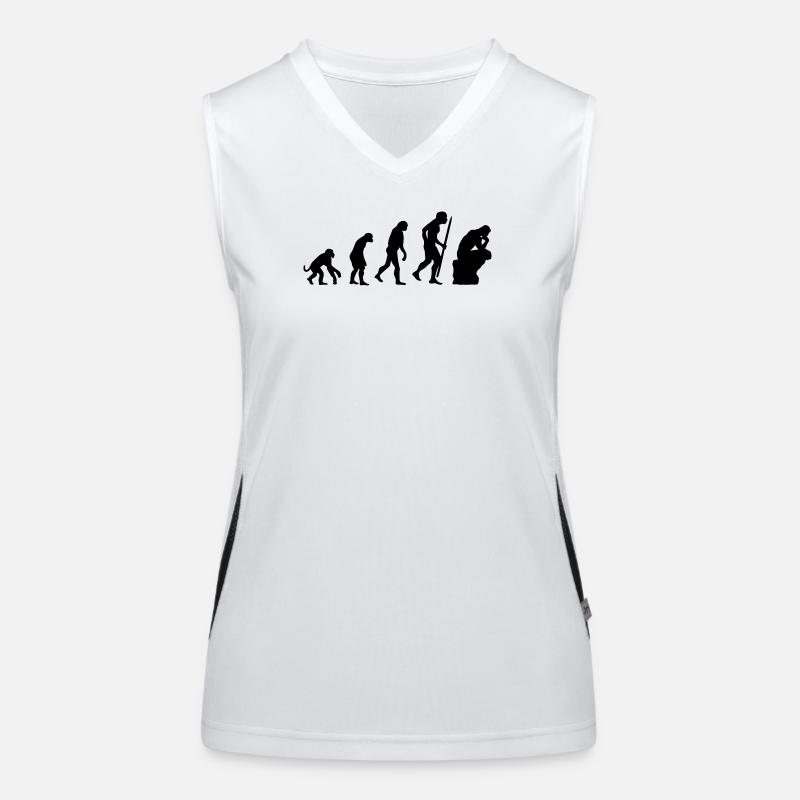 Evolution of the thinker philosophy, philosopher Women's Functional Contrast Tank Top