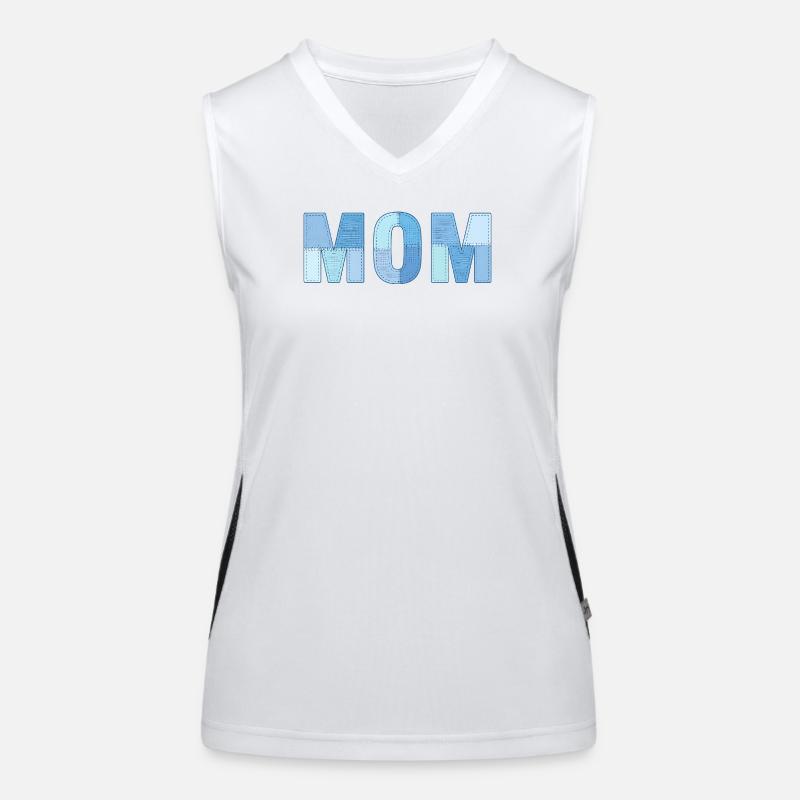 MOM Patchwork Denim Style Women's Functional Contrast Tank Top
