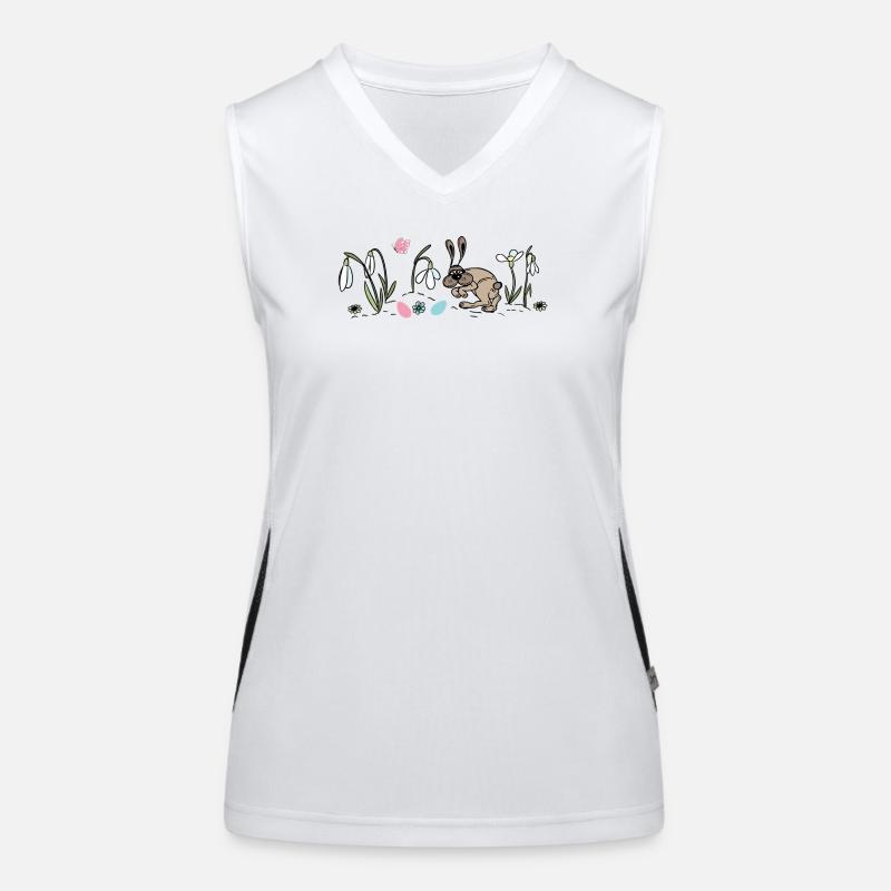 Easter Bunny in Spring Women's Functional Contrast Tank Top