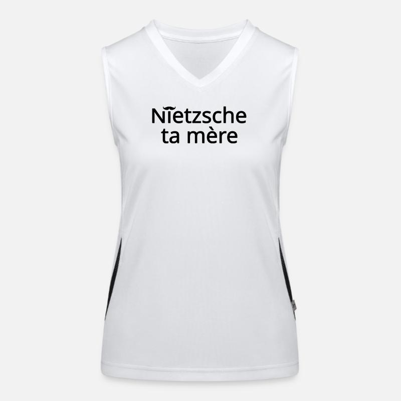 Nietzsche ta mère Noir Débardeur respirant contrasté Femme
