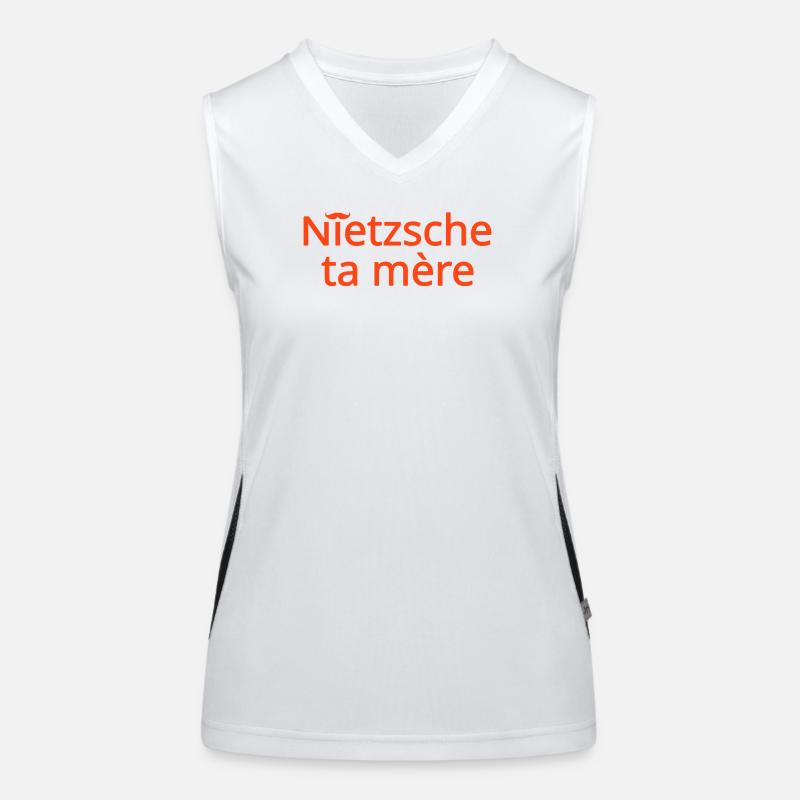Nietzsche ta mère Orange Débardeur respirant contrasté Femme