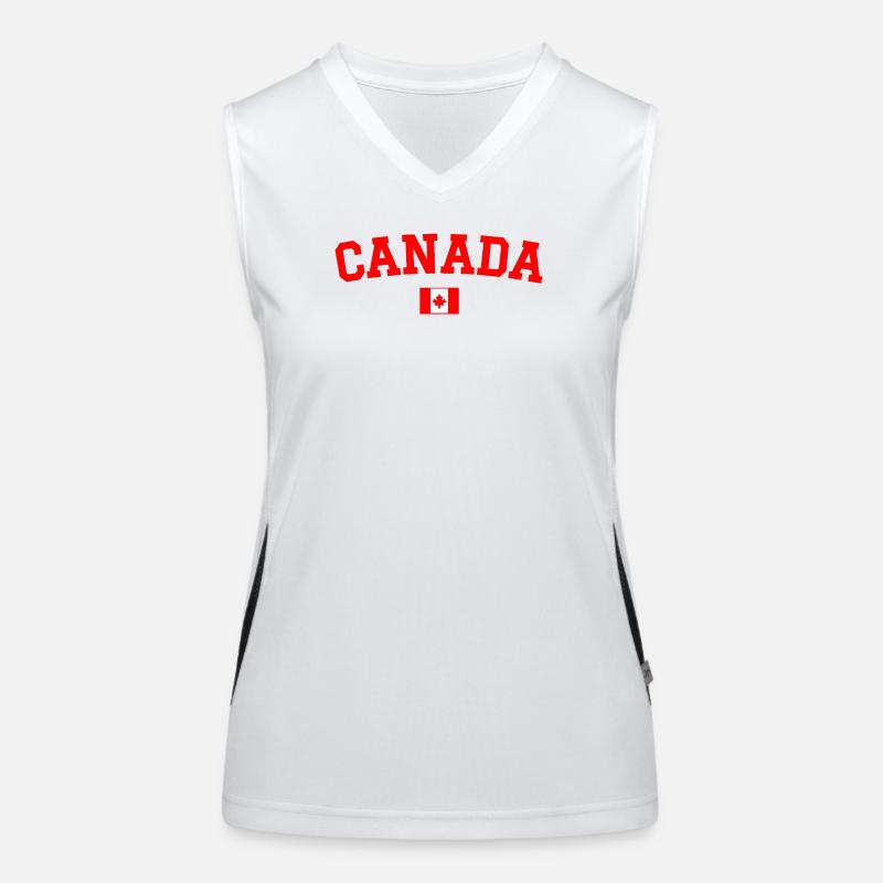Drapeau du Canada Rouge Débardeur respirant contrasté Femme