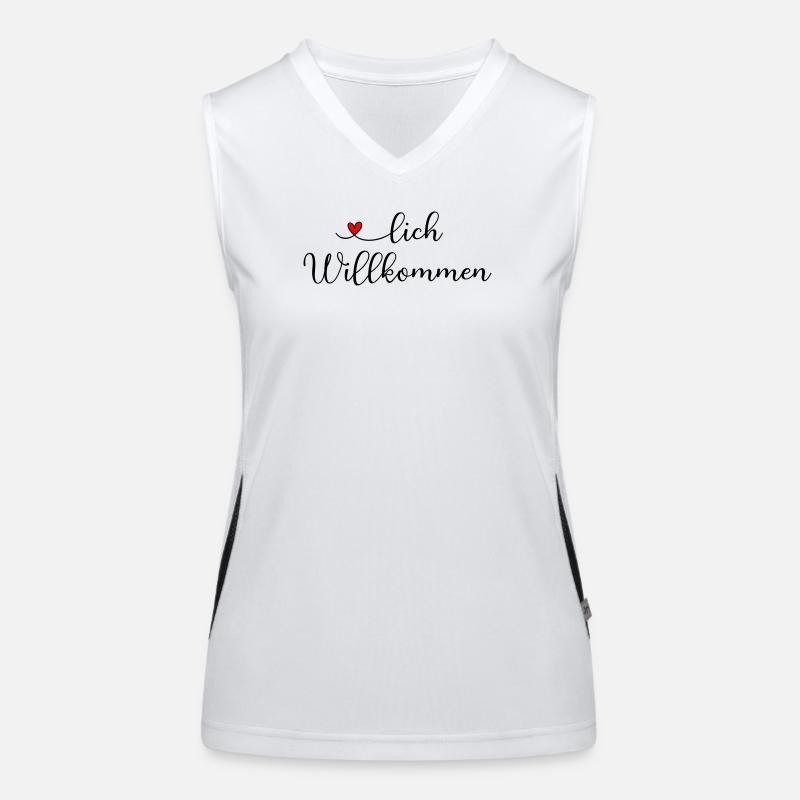 Herzlich Willkommen Funktionelles Kontrast-Tank Top für Frauen