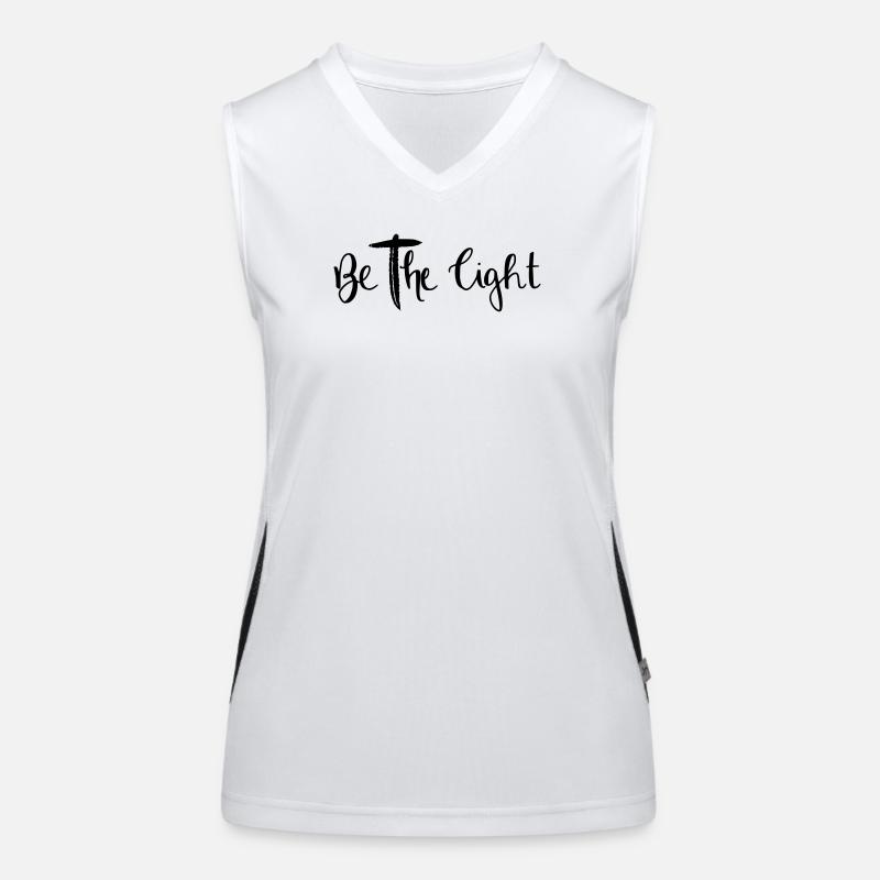 be the light - Women's Functional Contrast Tank Top - white/black