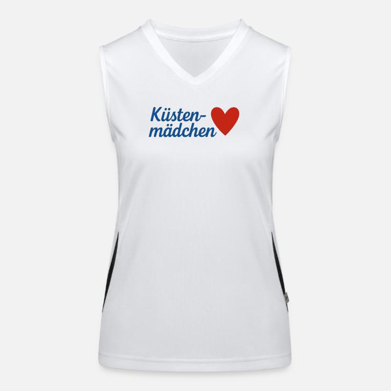 Küsten Mädchen Herz Overlay Funktionelles Kontrast-Tank Top für Frauen