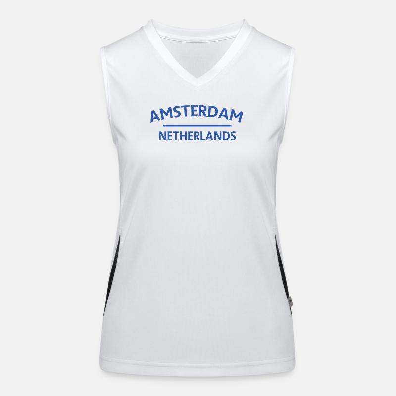 Textdesign Amsterdam – Pays-Bas Débardeur respirant contrasté Femme