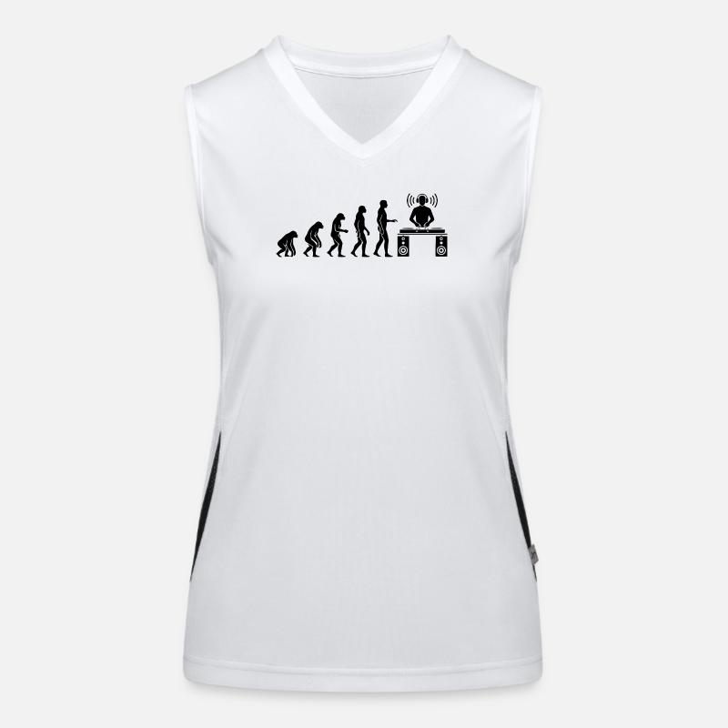 DJ Evolution From Human to Music Icon Funktionelles Kontrast-Tank Top für Frauen
