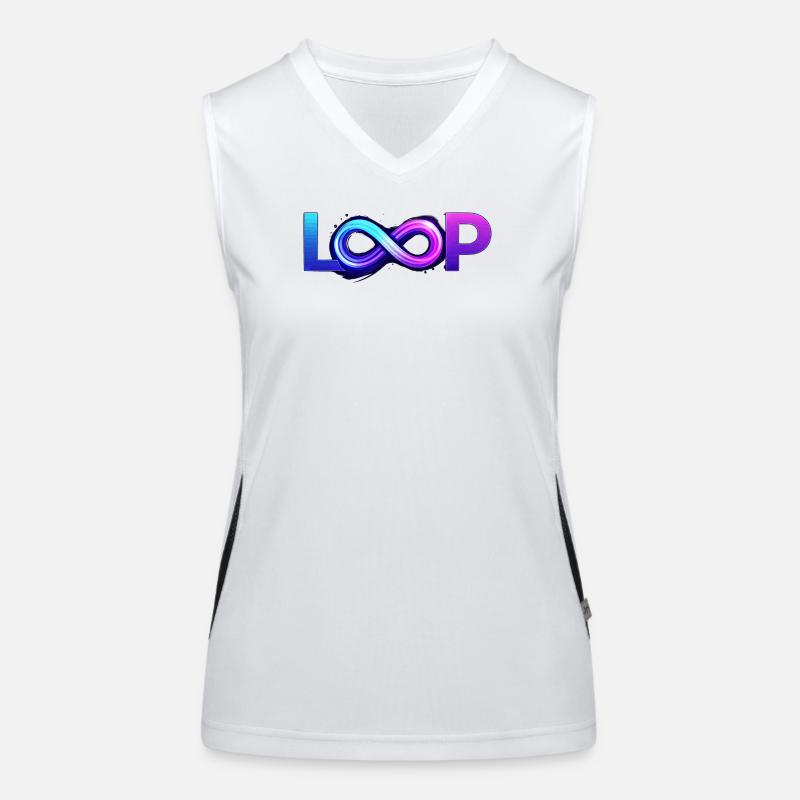 Neon Loop Unendlichkeit Funktionelles Kontrast-Tank Top für Frauen