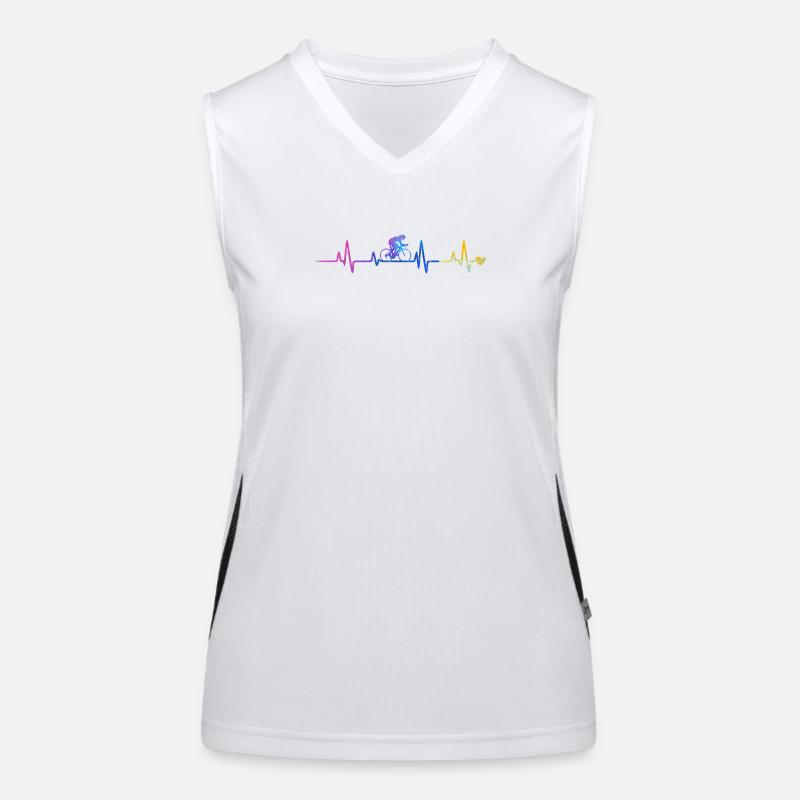 Herzschlag-Radfahrer Gradient Funktionelles Kontrast-Tank Top für Frauen