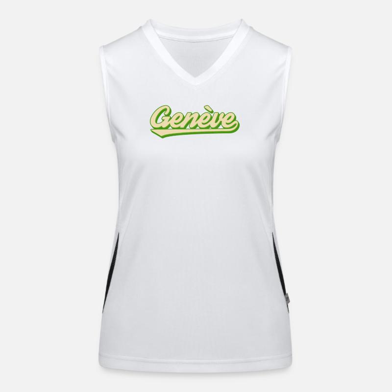 Genève Retro Script Lime Débardeur respirant contrasté Femme