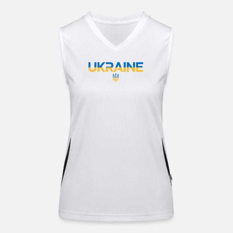 Drapeau de l’Ukraine Trident Emblem Art Débardeur respirant contrasté Femme